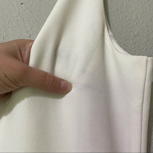 Lulus White V Neck Sleeveless Fit & Flare Mini Dress Womens M Bridal Prom Formal - Picture 9 of 10